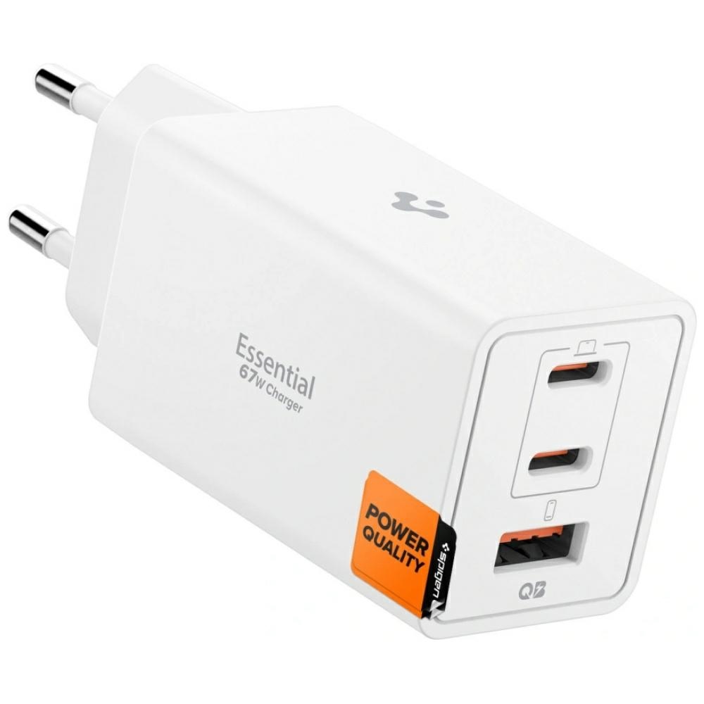 Spigen Essential Ee673eu 3-portos hálózati töltő 67W Fehér-0