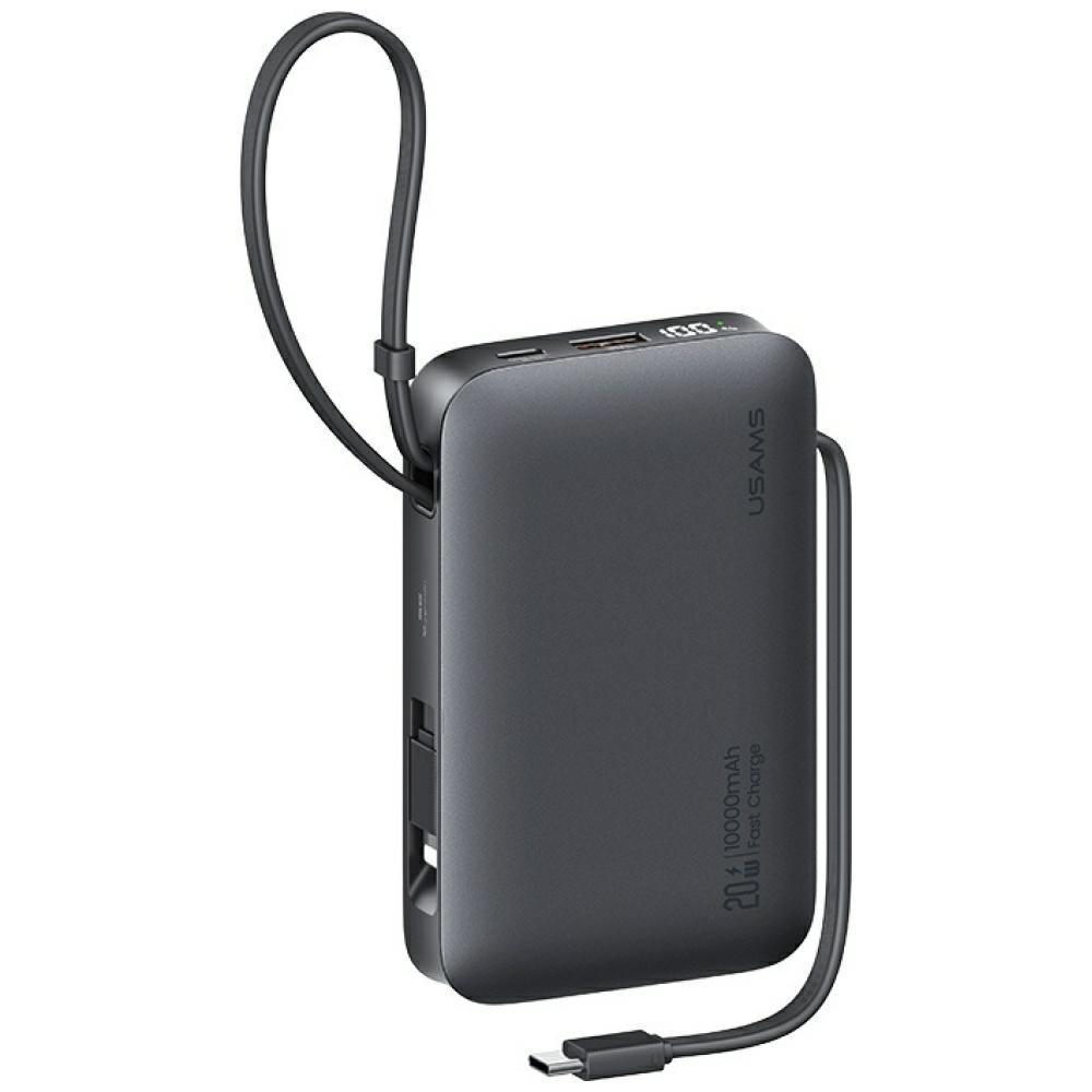 Powerbank USAMS XR sorozat CD228 10000mAh 20W + USB-C/Lightning kábel fekete-0