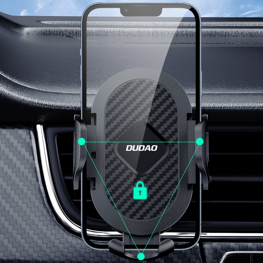 Dudao F2+ telefontartó szellőzőre erősíthető csipesszel - fekete-7