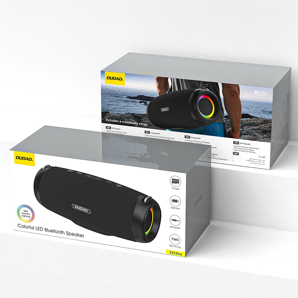  Dudao Y21 Pro Fekete Vezeték nélküli Hangszóró RGB Háttérvilágítással Bluetooth 5.3 - 80 W-5