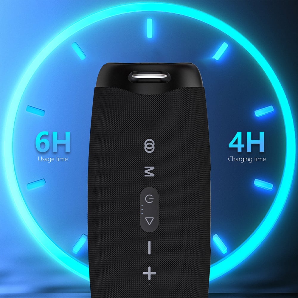  Dudao Y21 Pro Fekete Vezeték nélküli Hangszóró RGB Háttérvilágítással Bluetooth 5.3 - 80 W-3