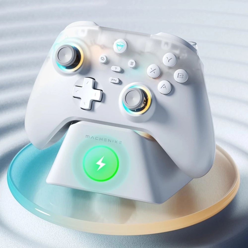Machenike G3 V2 Wireless játékkontroller töltőállomással - Fehér-2