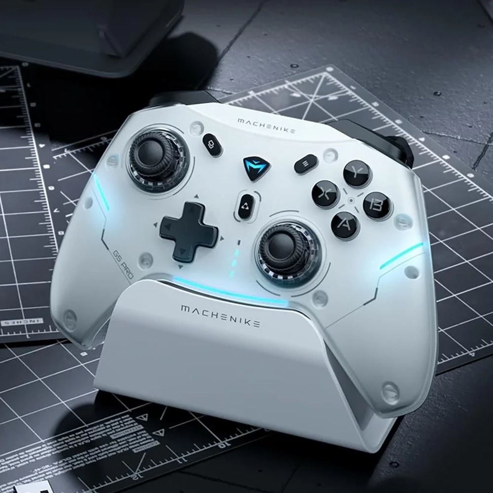 Machenike G5Pro Max Vezeték nélküli Játékvezérlő Töltőállomással - Fehér-1