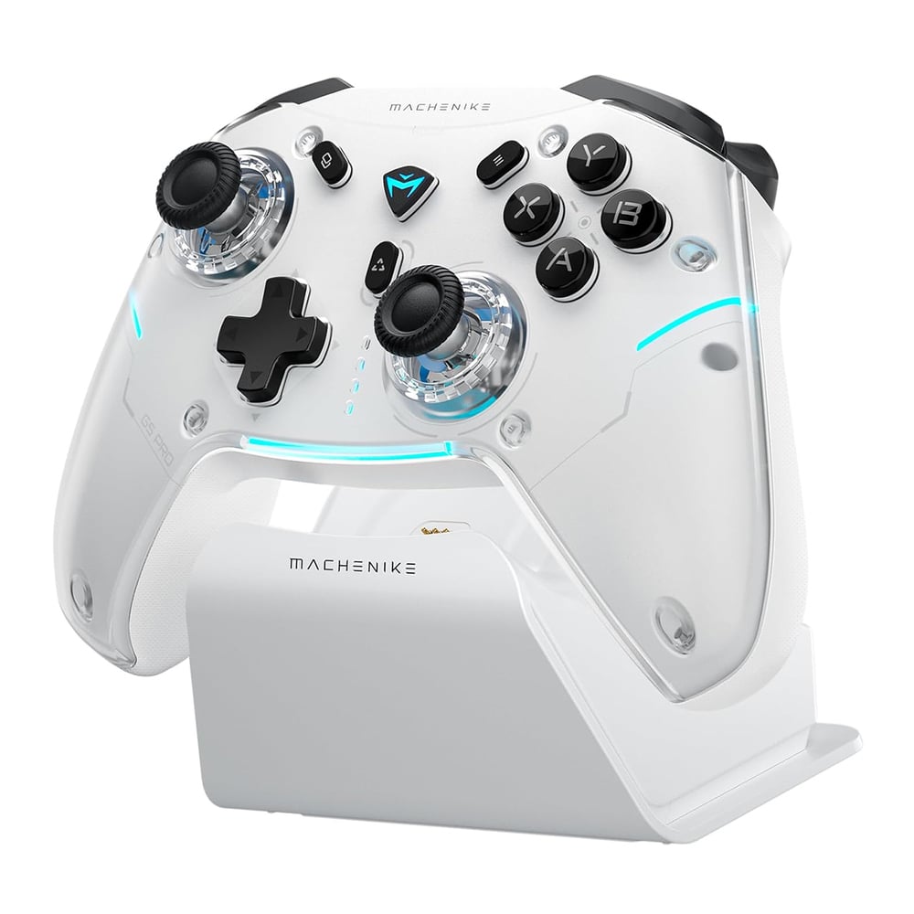 Machenike G5Pro Max Vezeték nélküli Játékvezérlő Töltőállomással - Fehér-2