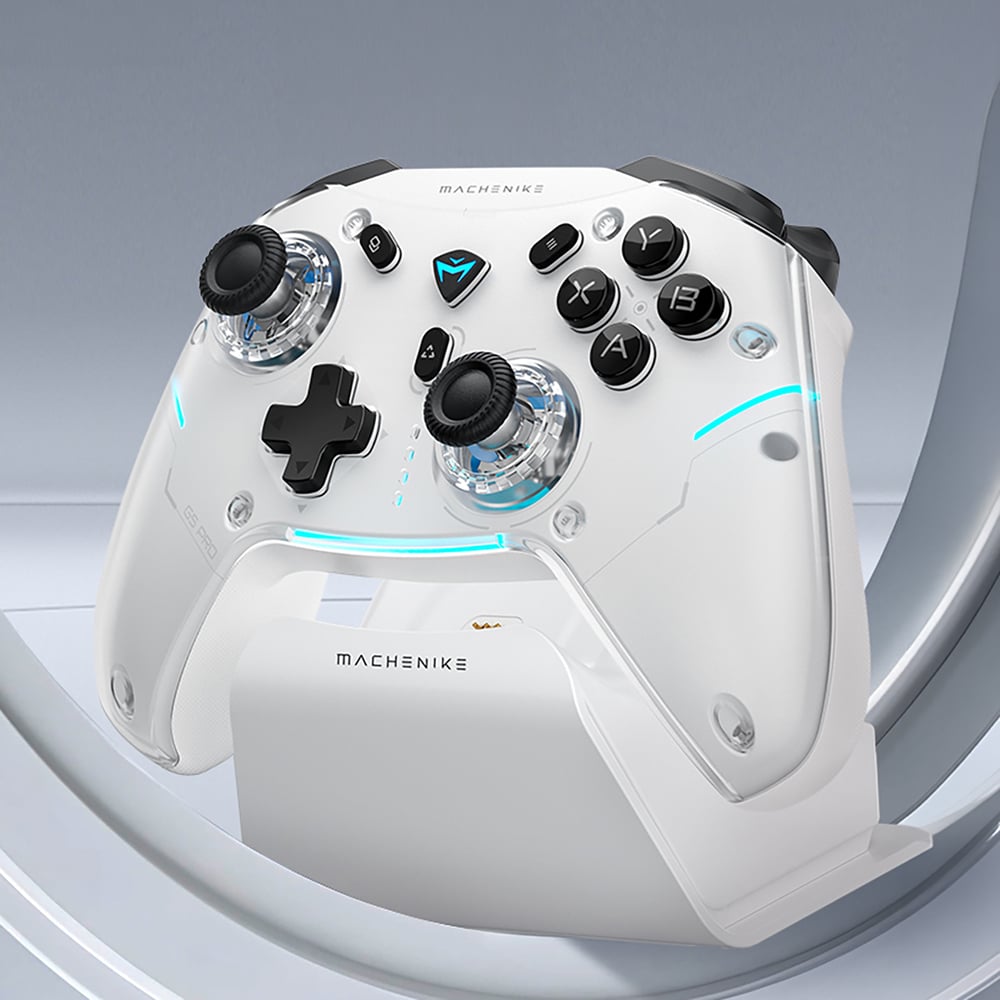 Machenike G5Pro Max Vezeték nélküli Játékvezérlő Töltőállomással - Fehér-3