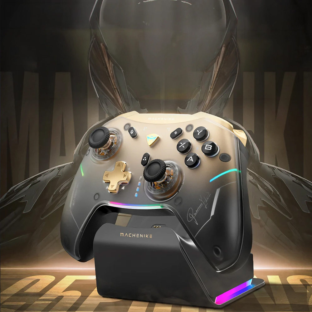 Machenike G5Pro Premium Edition Vezeték nélküli Játékvezérlő Töltőállomással - Fekete és Arany-6