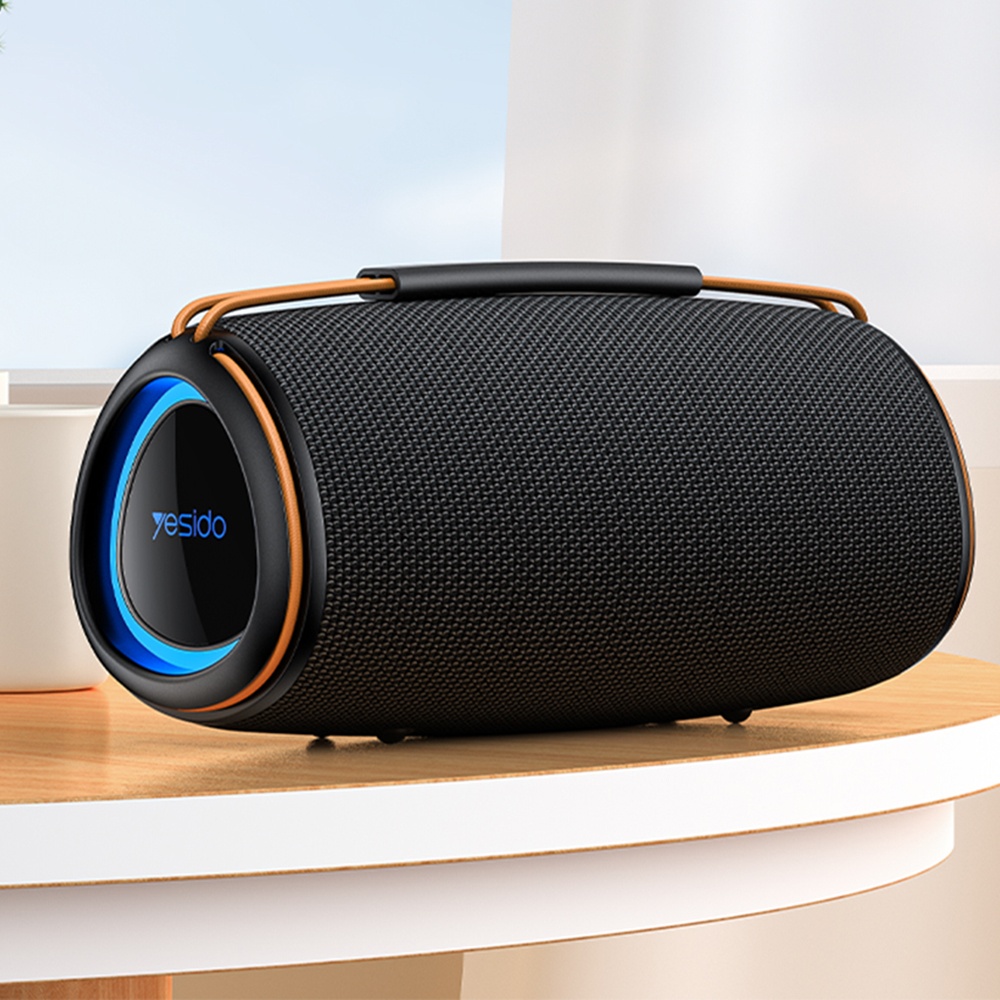 Yesido - Vezeték nélküli Hangszóró (YSW38) - Bluetooth 5.3, RGB Világítás, TWS, TF Kártya, USB, AUX, 2000mAh, 30W - Fekete-3