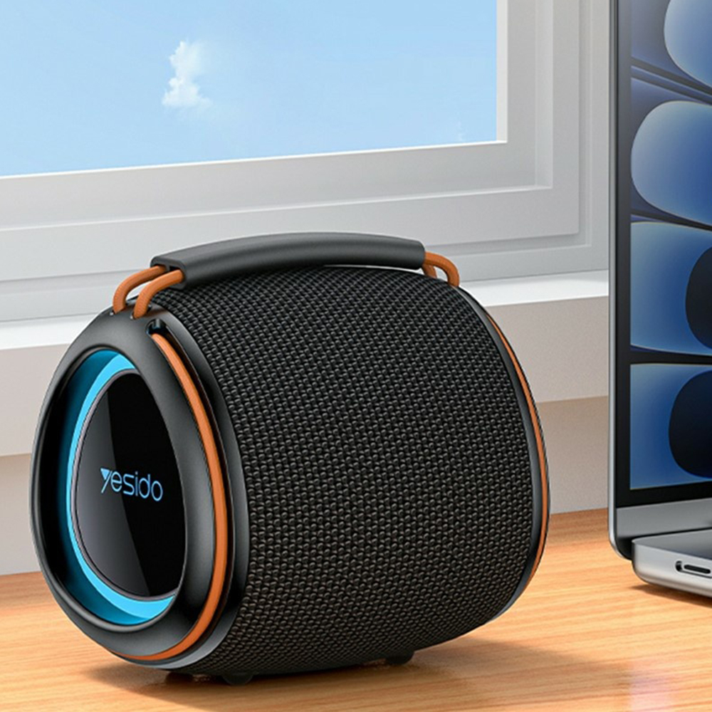 Yesido - Vezeték nélküli Hangszóró (YSW40) - Bluetooth 5.3, Világítás, Type-C, TF Kártya, USB, 1200mAh, 8W - Fekete-3