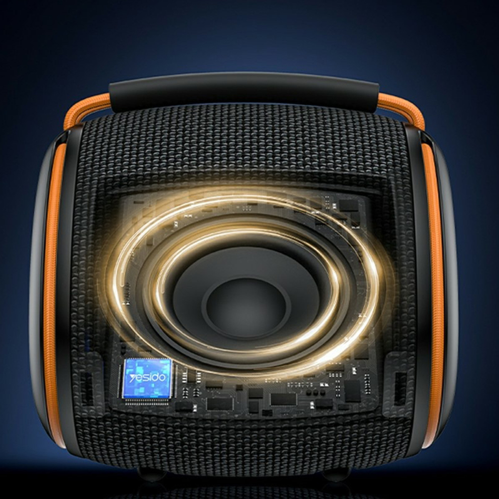 Yesido - Vezeték nélküli Hangszóró (YSW40) - Bluetooth 5.3, Világítás, Type-C, TF Kártya, USB, 1200mAh, 8W - Fekete-4