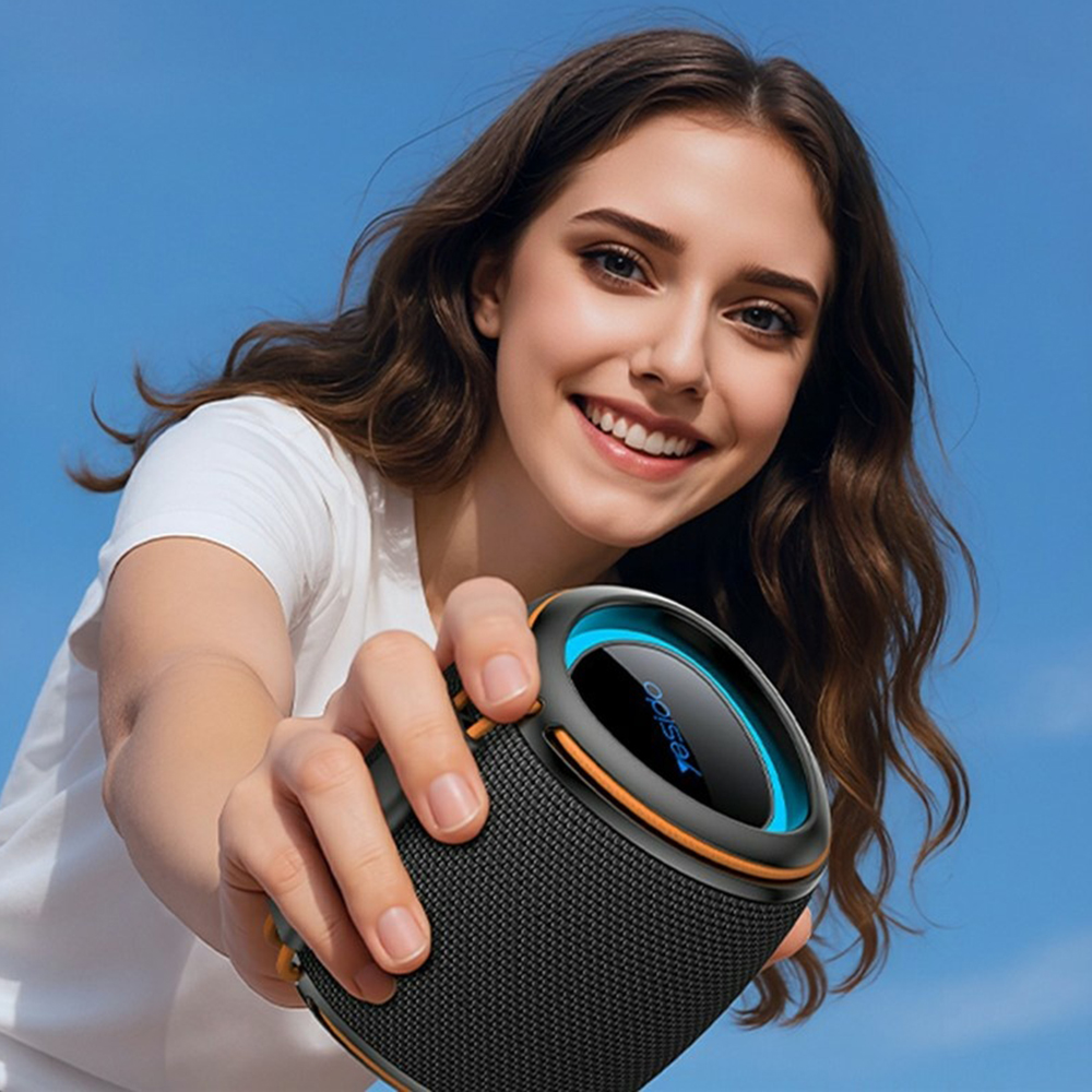 Yesido - Vezeték nélküli Hangszóró (YSW40) - Bluetooth 5.3, Világítás, Type-C, TF Kártya, USB, 1200mAh, 8W - Fekete-5