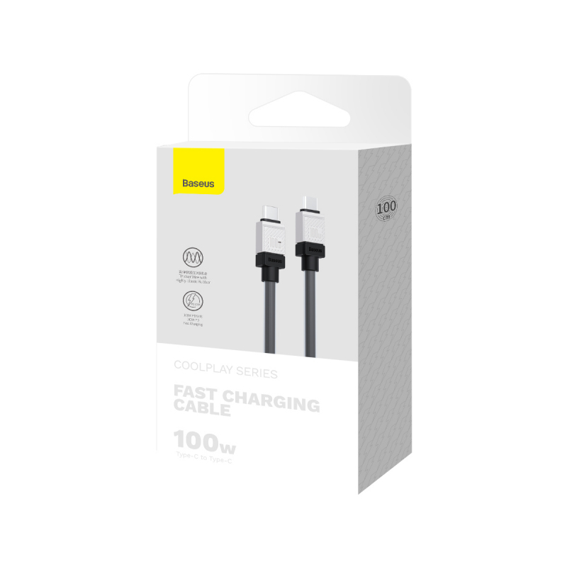 USB-C to USB-C Kábel Baseus CoolPlay, 100W, 5A, 1m, Fekete CAKW000201-1