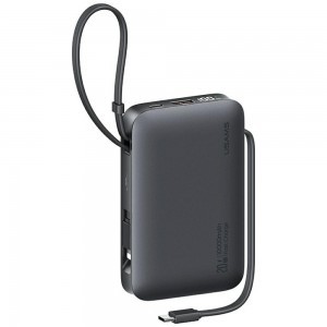 Powerbank USAMS XR sorozat CD228 10000mAh 20W + USB-C/Lightning kábel fekete