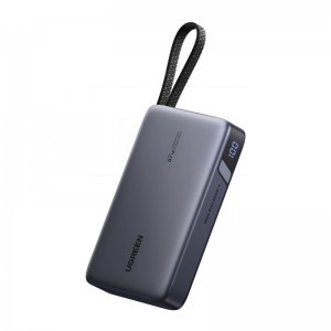Ugreen PB550 Powerbank 20000mAh USB + USB-C, 67W, beépített kábel (szürke)