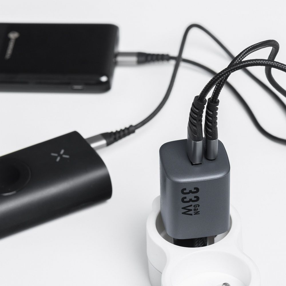FORCELL F-ENERGY GaN VT-31 hálózati töltő Type C + USB A PD QC4.0 3A 33W szürke-3