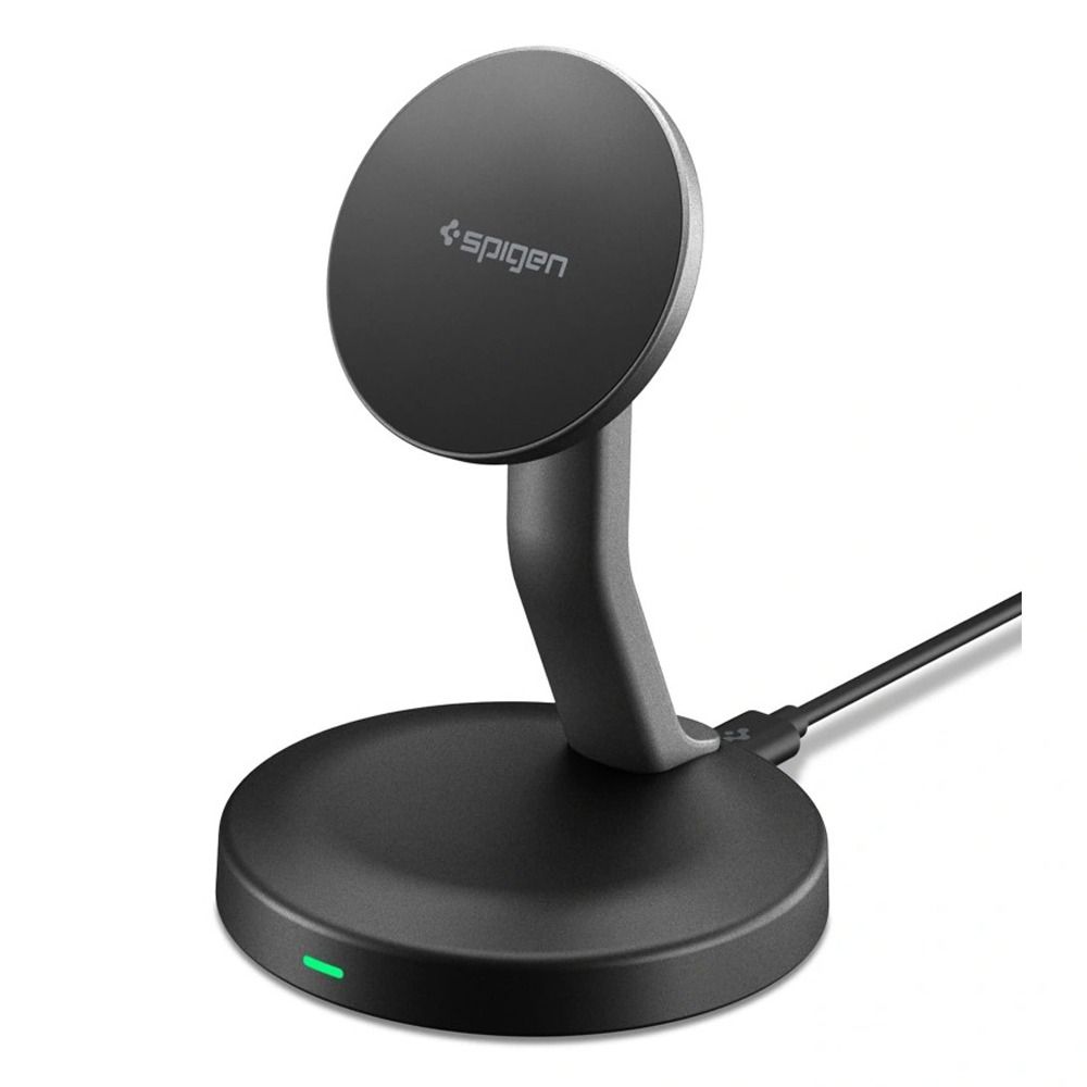 Spigen EF151MS Essential Mágneses MagSafe Vezeték nélküli Töltő 15W Fekete-0
