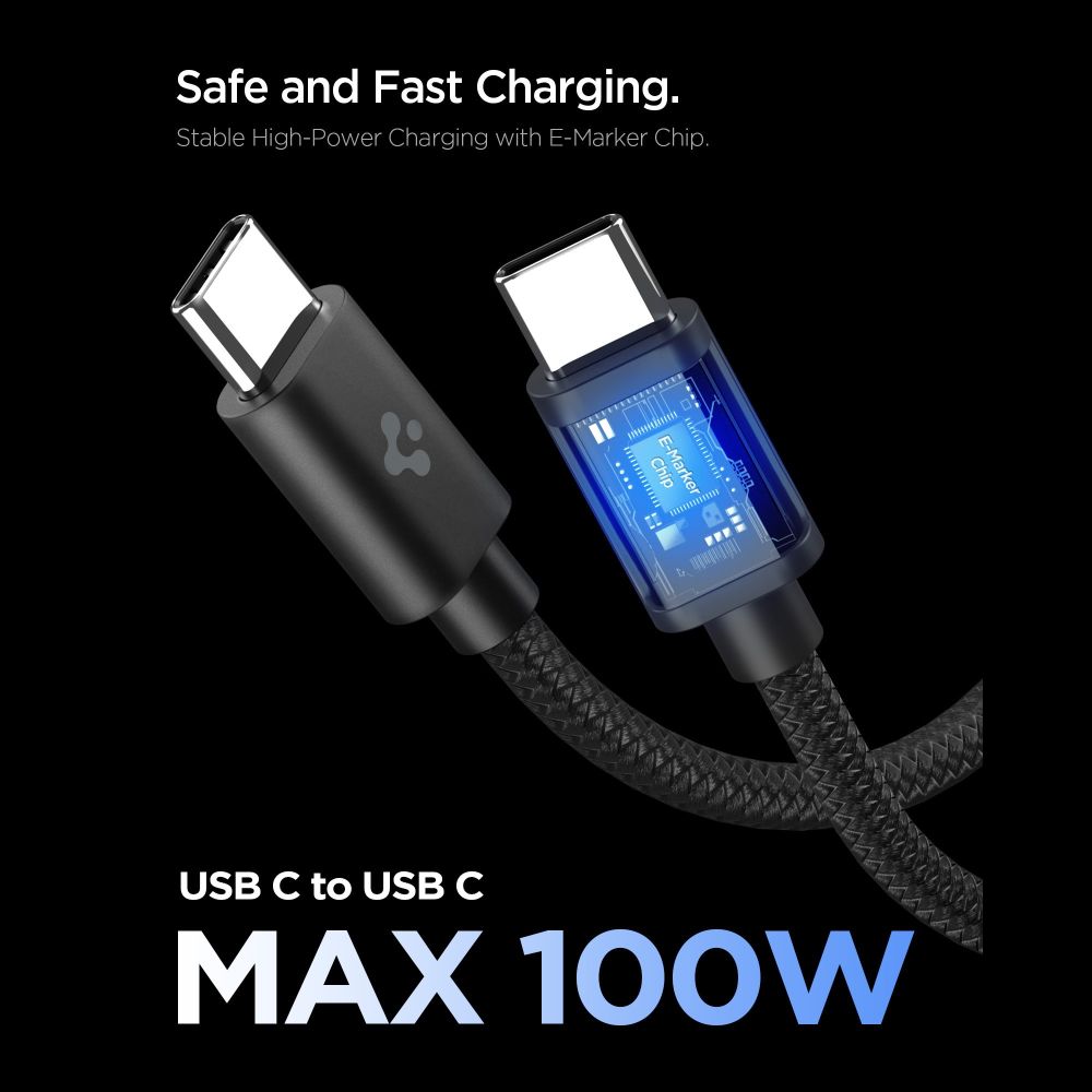 Spigen EE451EU Essential 1-portos hálózati töltő 45W + USB-C kábel fekete-3