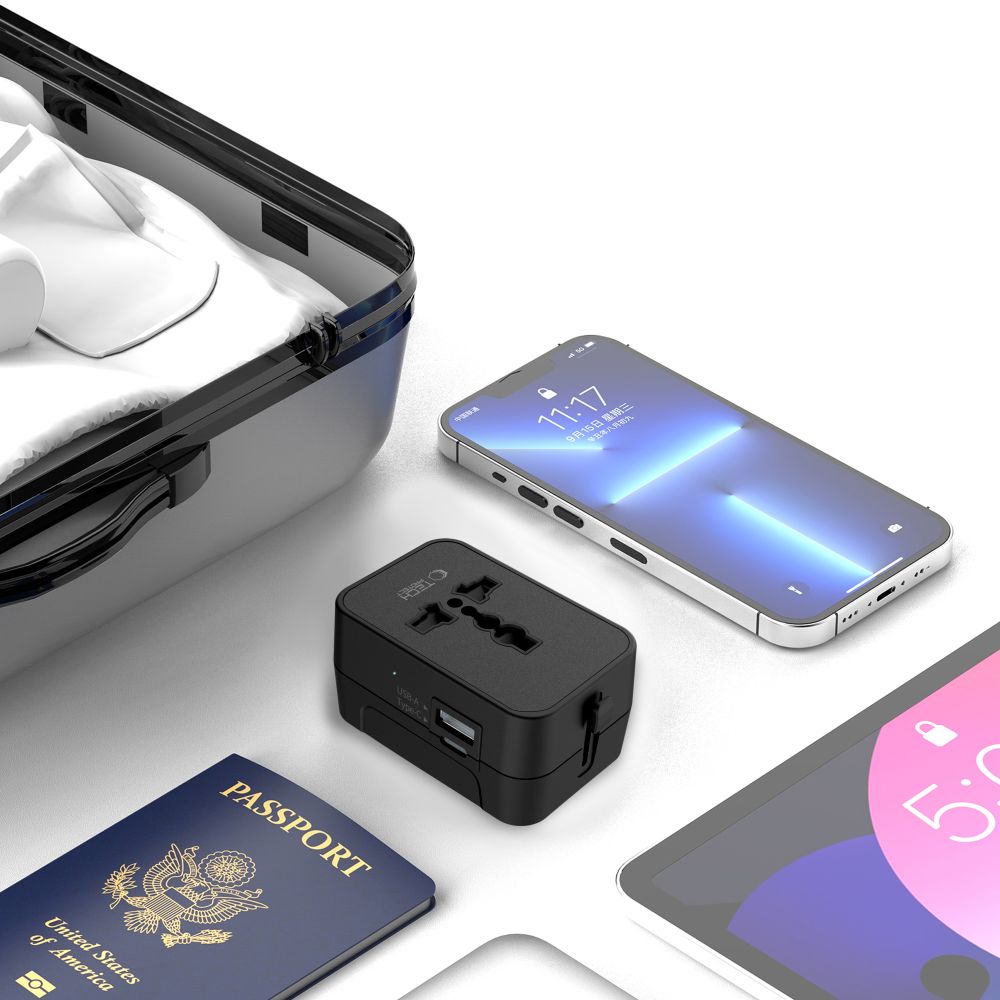 Tech-Protect TA300 Utazó Adapter EU / UK / US / AU Fekete-4