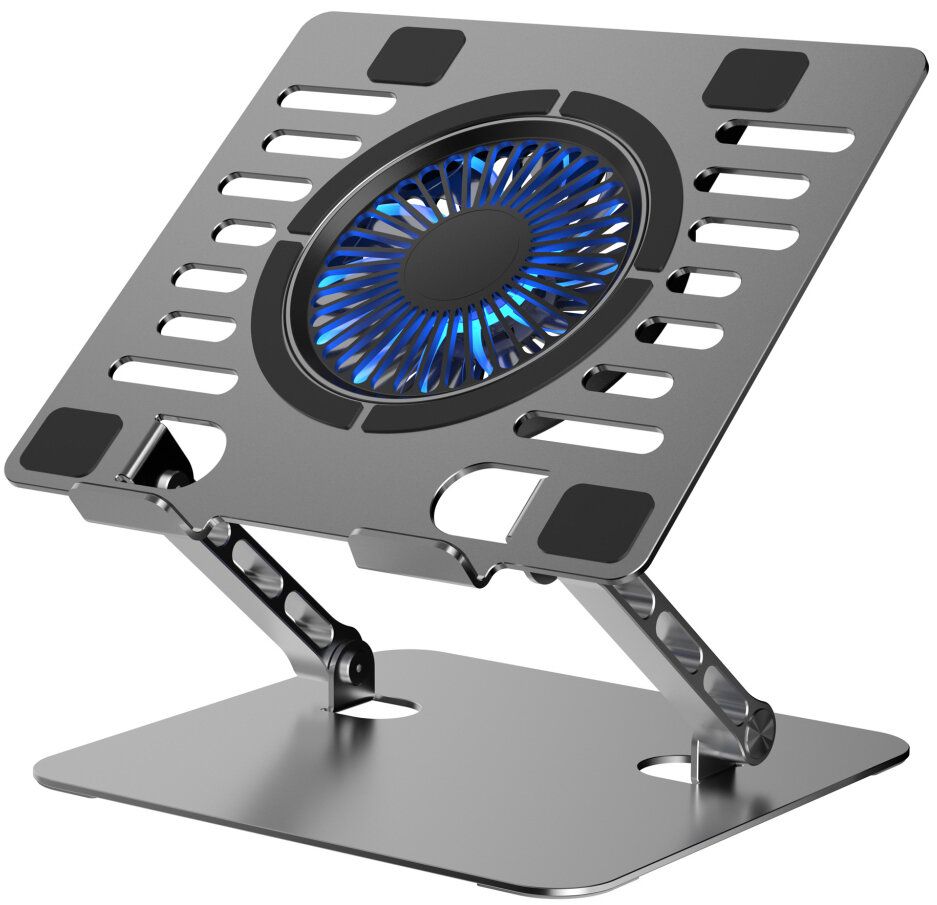 Szabályozható hűtőállvány laptophoz ART P12 1 x USB A LED alumínium-0