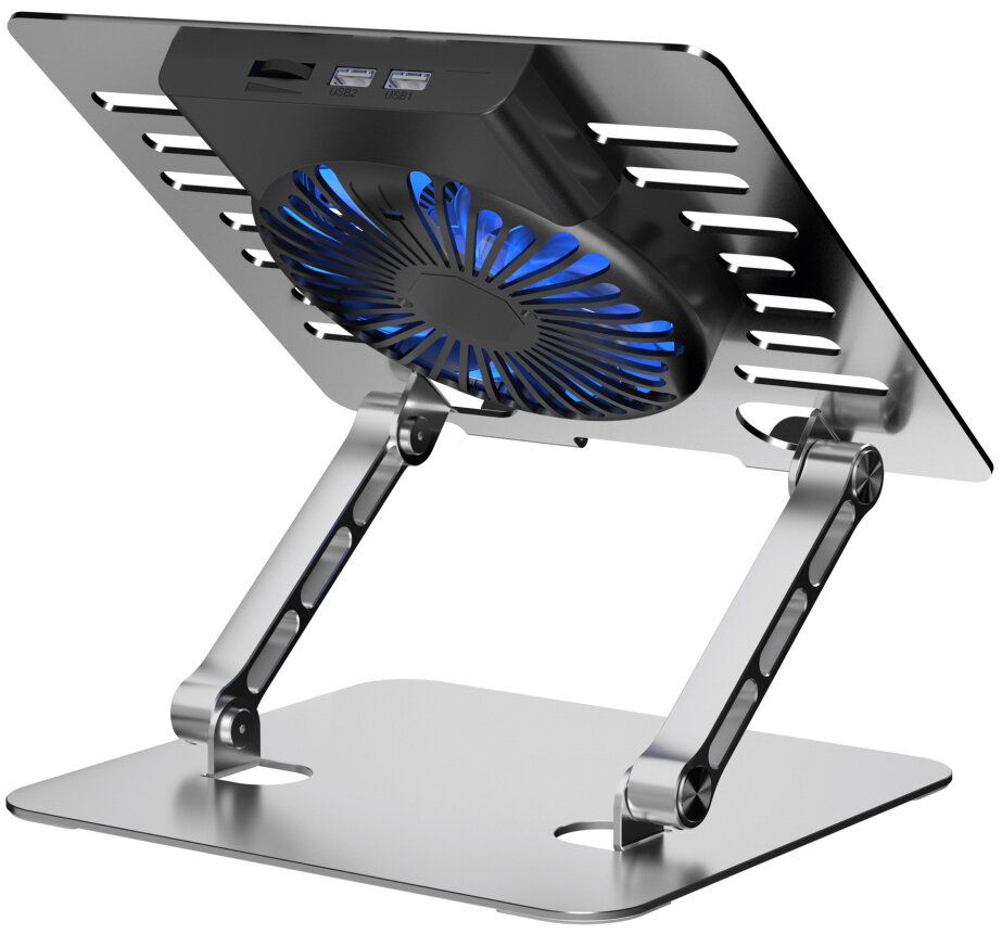 Szabályozható hűtőállvány laptophoz ART P12 1 x USB A LED alumínium-1