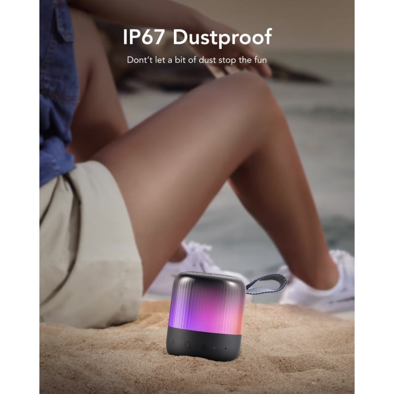 Bluetooth Hangszóró Anker SoundCore Glow Mini, 8W, RGB, Vízálló, Fekete A3136G11-3