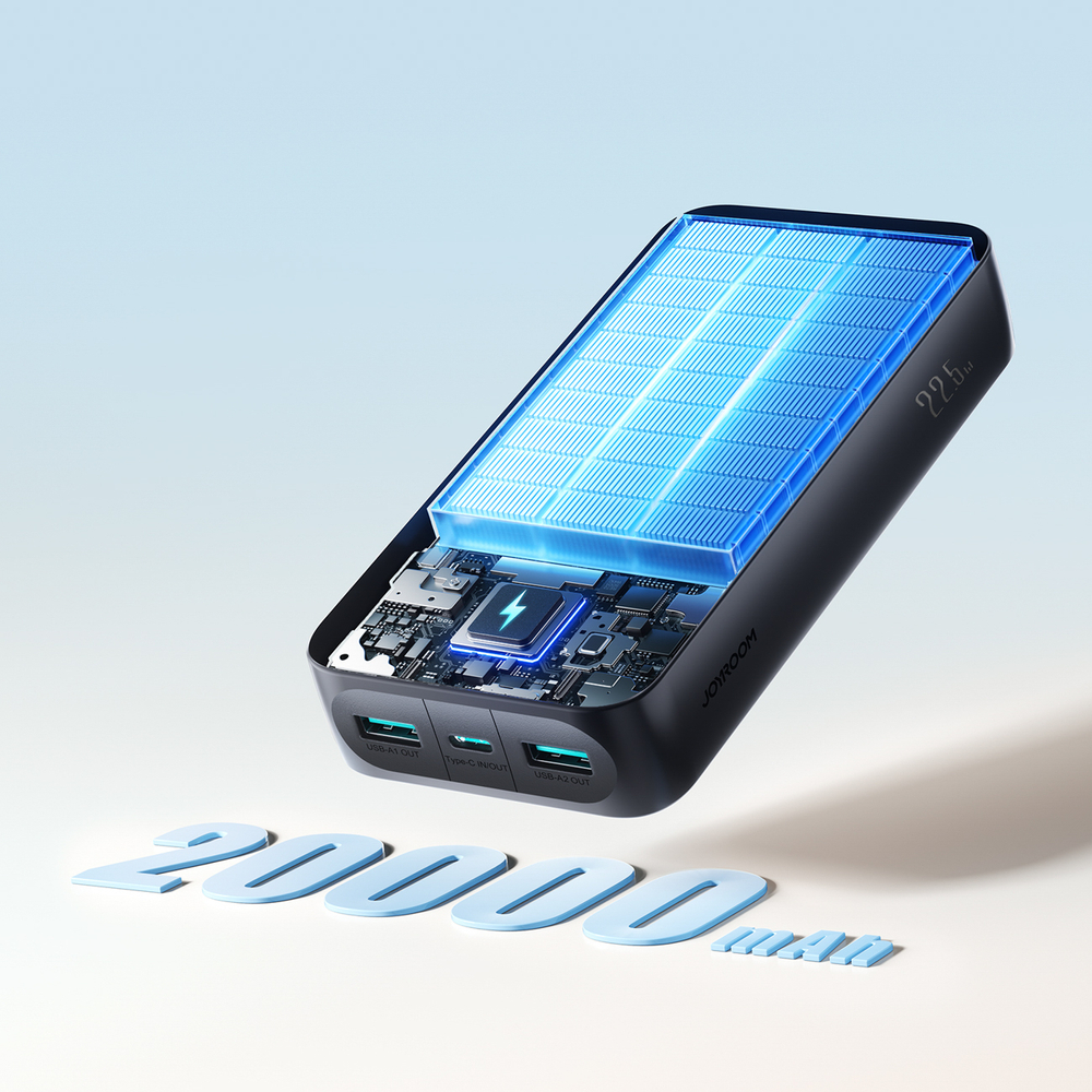Joyroom JR-PBF14 Pro Powerbank 22.5W 20000mAh digitális kijelzővel 2x USB-A 1x USB-C - Fekete-4