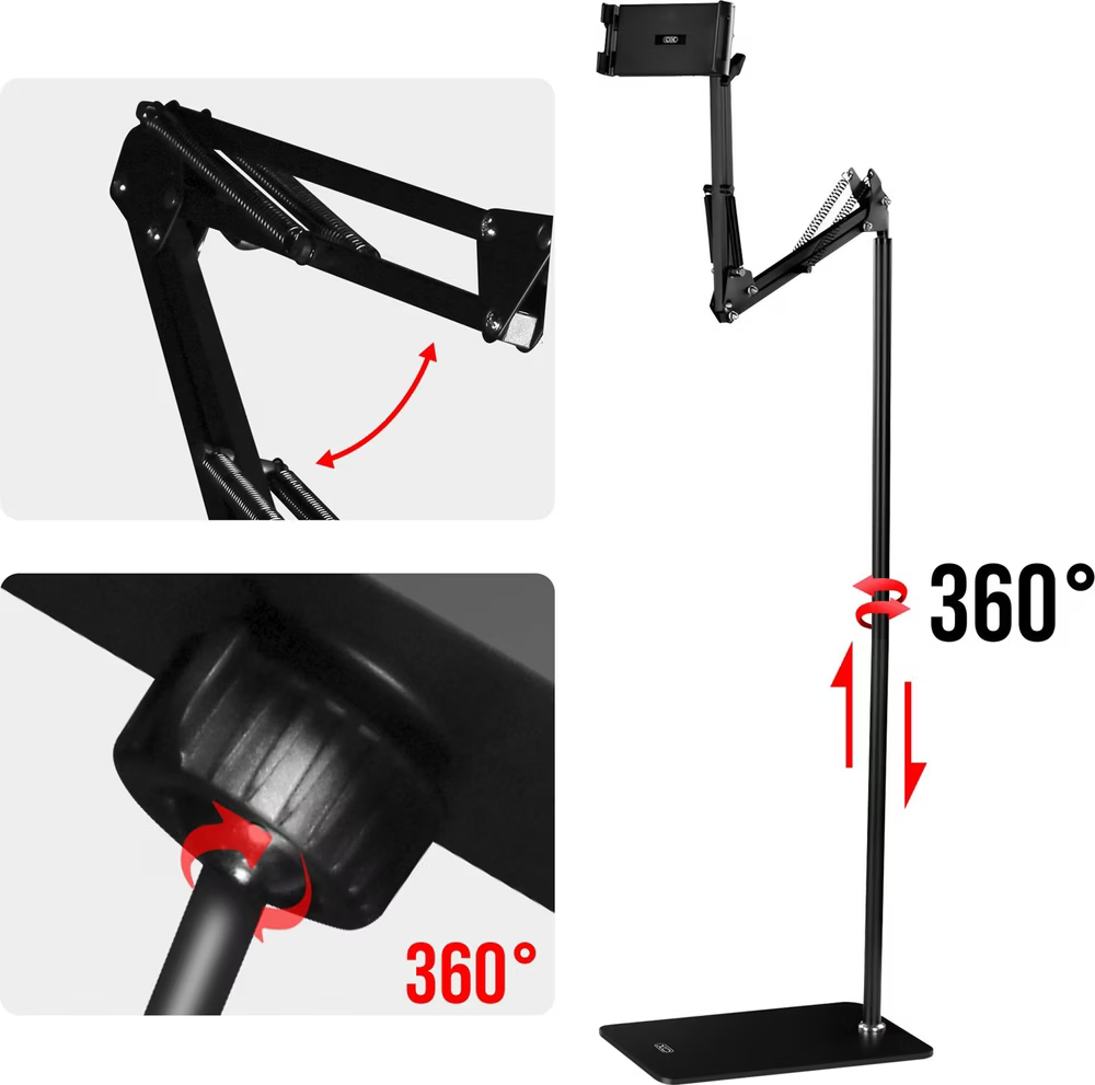 XO telefon, tablet álló tartóállvány C137 fekete 135cm-5
