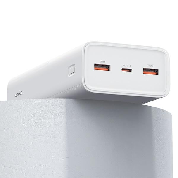 USAMS Powerbank PB68 30000mAh 65WQC3.0+PD Gyors Töltés + USB-C/USB-C kábel 100W fehér-2
