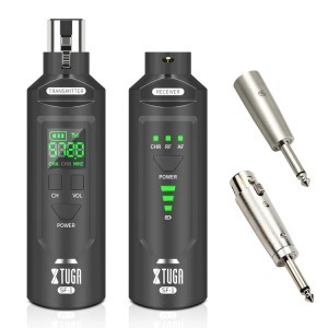 Vezeték nélküli XLR Adó + Vevő UHF  - mikrofonhoz / gitárhoz fekete (XTUGA SF-1 )