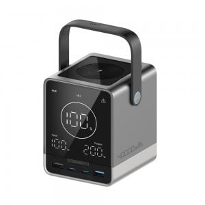 Cuktech Powerbank 300W 40000mAh vezeték nélküli töltéssel 2x USB-C + 2x USB-A - Fekete