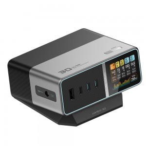 Cuktech TA3005U 300W GaN 5 az 1-ben tölőállomás Digitális Kijelzővel - Ezüst