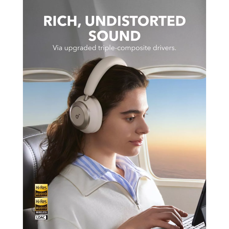 Anker Soundcore Space One Pro, Fehér bluetooth fejhallgató-1