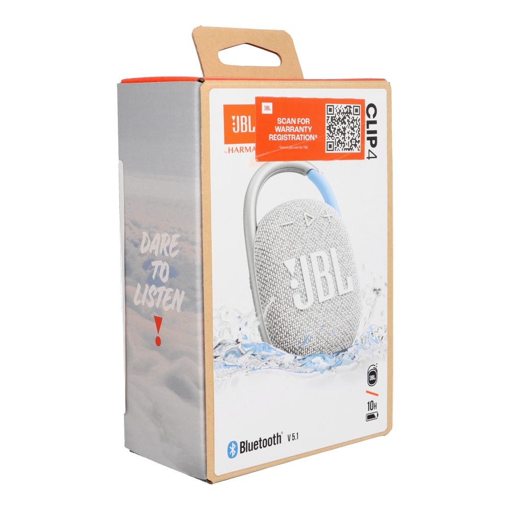 JBL CLIP 4 Bluetooth Vezeték Nélküli Hangszóró Eco Fehér EU-5