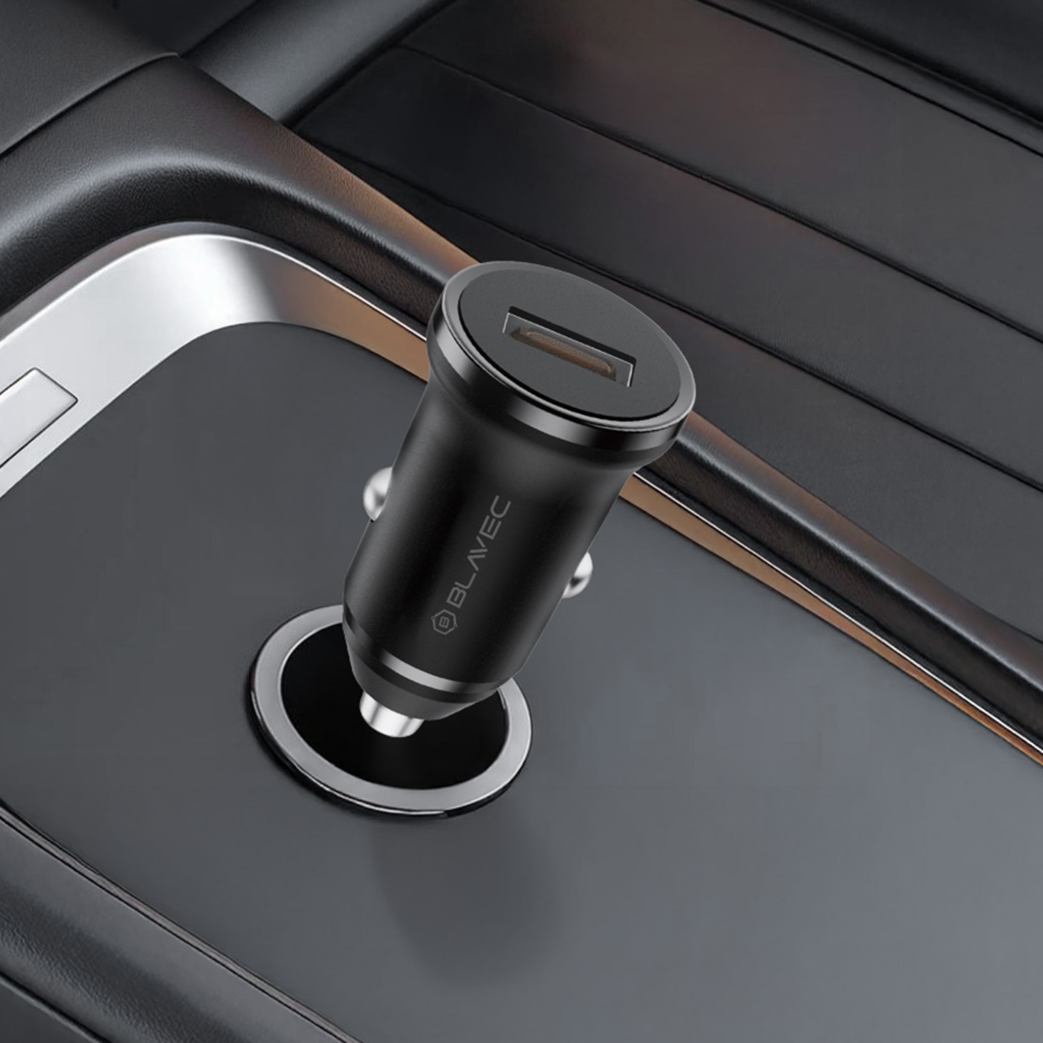 Blavec autós töltő BS-01A-C Road - USB - QC 3.0 18W USB-C kábellel (CCBS01ACR-UB) fekete-1