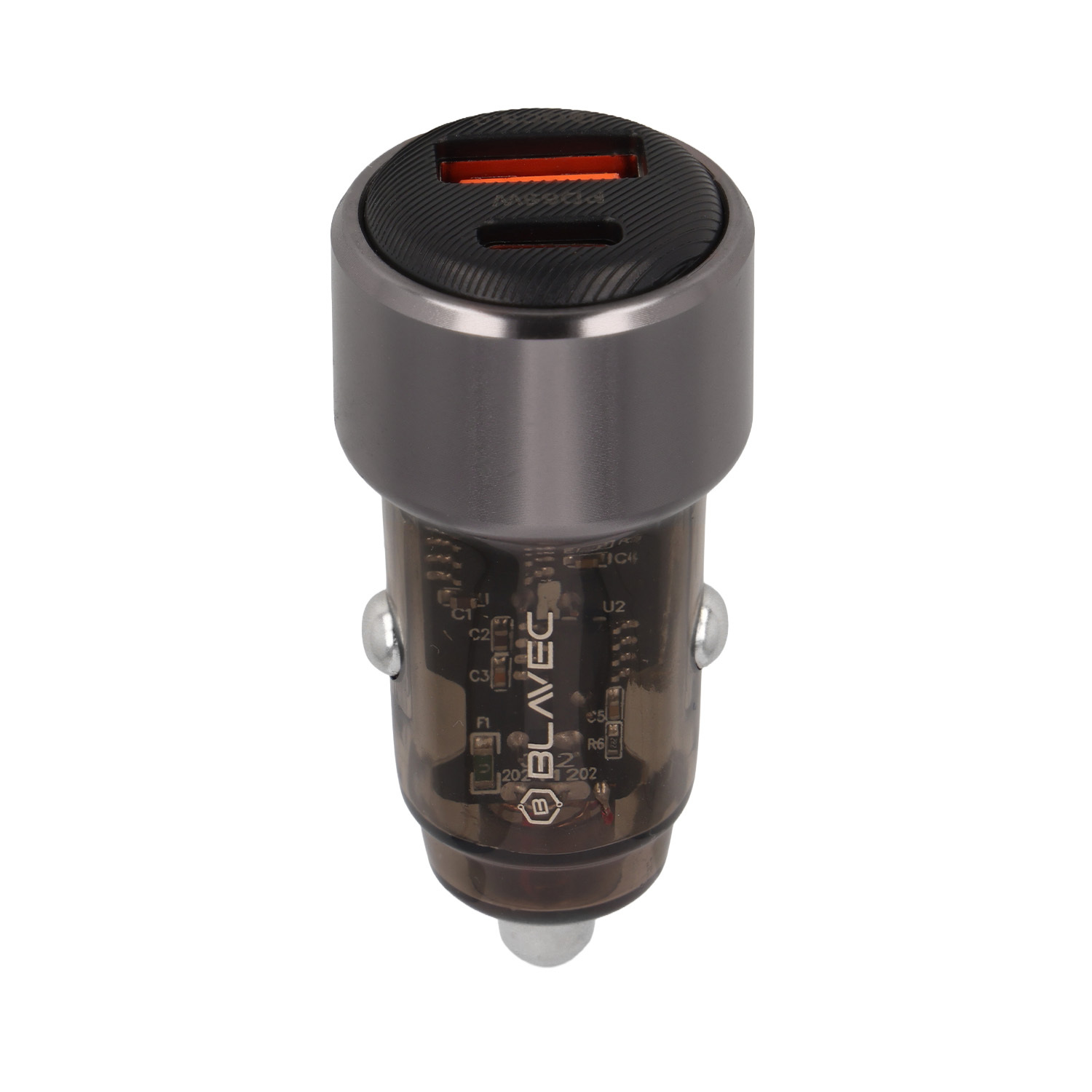 Blavec Autós töltő BS-05B-C Nitro - USB + Type C - QC 3.0 18W PD 65W Type C to Type C kábellel (CCBS05BCN-UCB) fekete-1