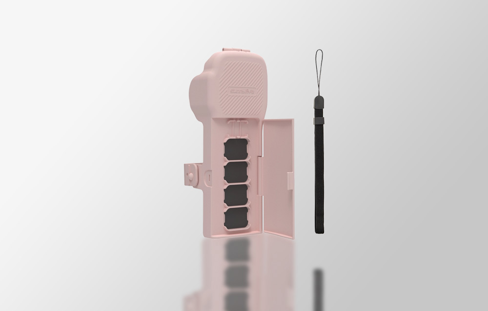 Sunnylife védőtáska szíjjal és zsinórral az Osmo Pocket 3 készülékhez (rózsaszín)-5