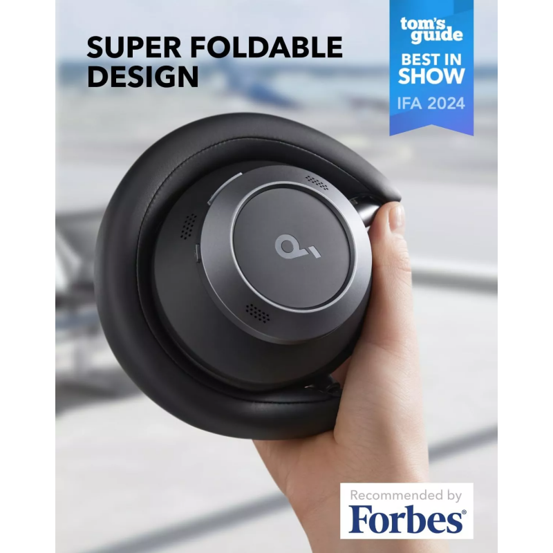 Anker Soundcore Space One Pro, Fekete Bluetooth fejhallgató-1