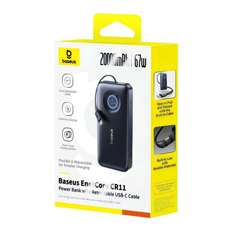 Powerbank Baseus EnerCore CR11, 20000mAh, 67W, PD, Fekete E0027H00-1