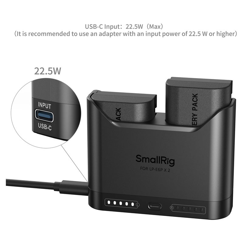 Smallrig 5485 Turbo Charging Kit for LP-E6P Batteries-2