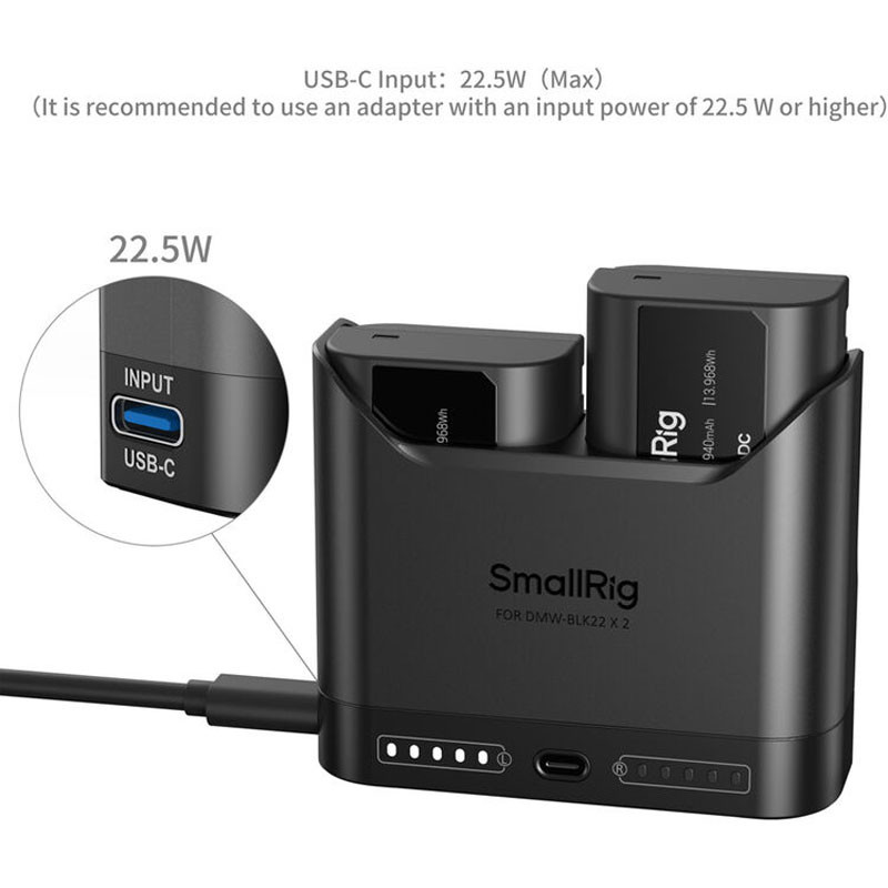 Smallrig 5487 Turbo Charging Kit for DMW-BLK22 Batteries-2