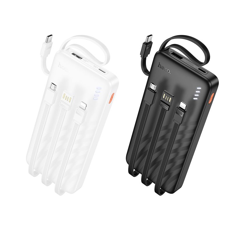 Hoco J146 Powerbank 10000 mAh 2A négy beépített kábellel USB-A + USB-C + Lightning + Micro USB fekete-3