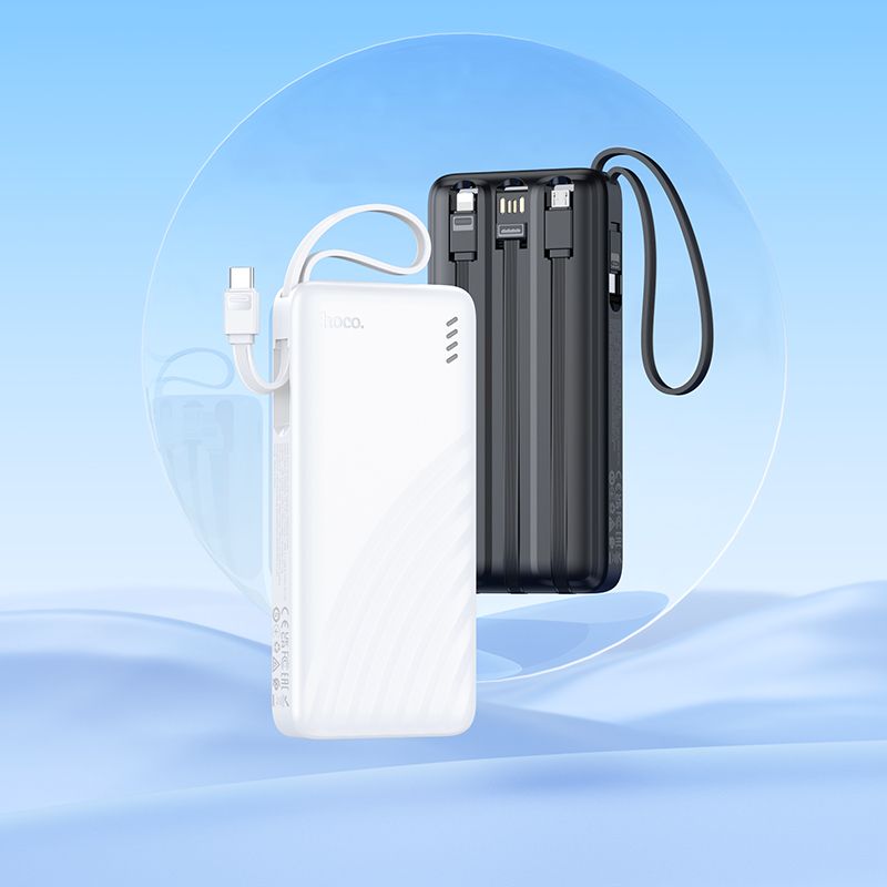 Hoco J146 Powerbank 10000 mAh 2A négy beépített kábellel USB-A + USB-C + Lightning + Micro USB fekete-4