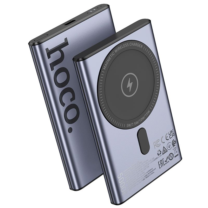 Hoco Q32 MagSafe-kompatibilis 5000 mAh QC PD 20W powerbank, fém szürke-0