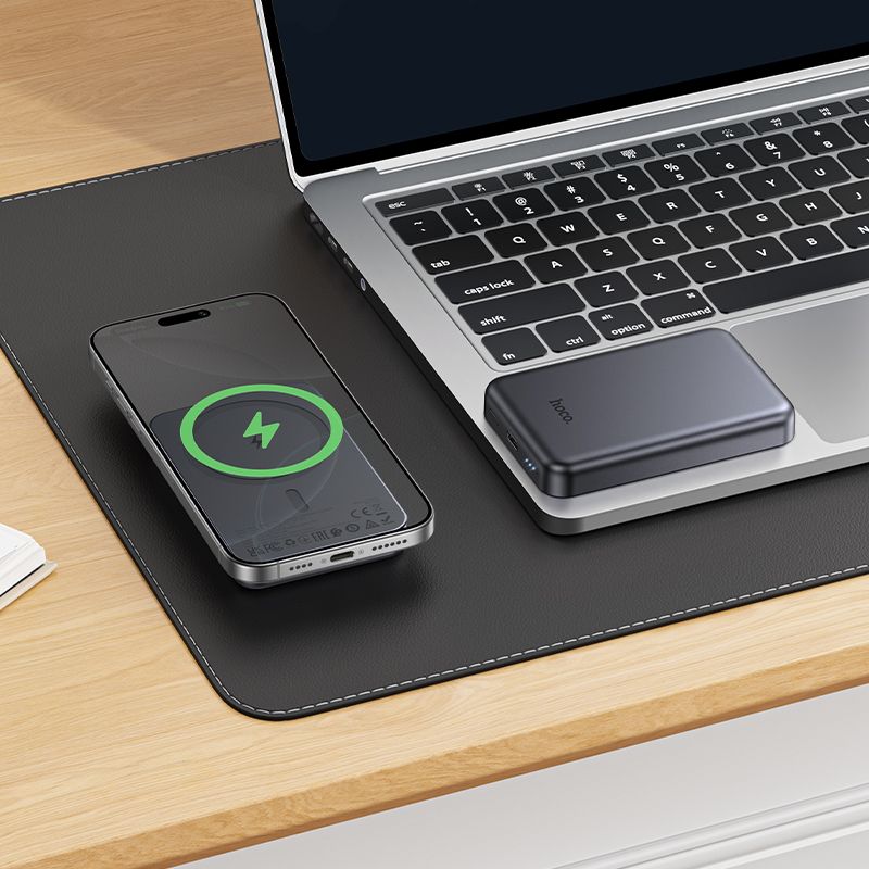 Hoco J160 MagSafe-kompatibilis 5000 mAh 2A 5W powerbank, fémes szürke-6