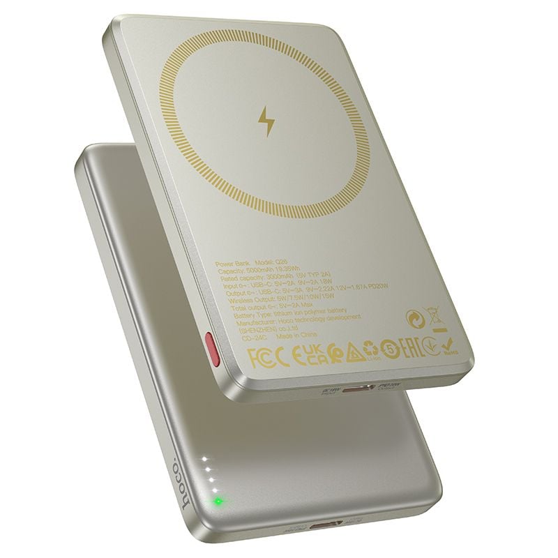 MagSafe kompatibilis Hoco Q26 5000 mAh QC PD 2A 20W powerbank narancssárga-0