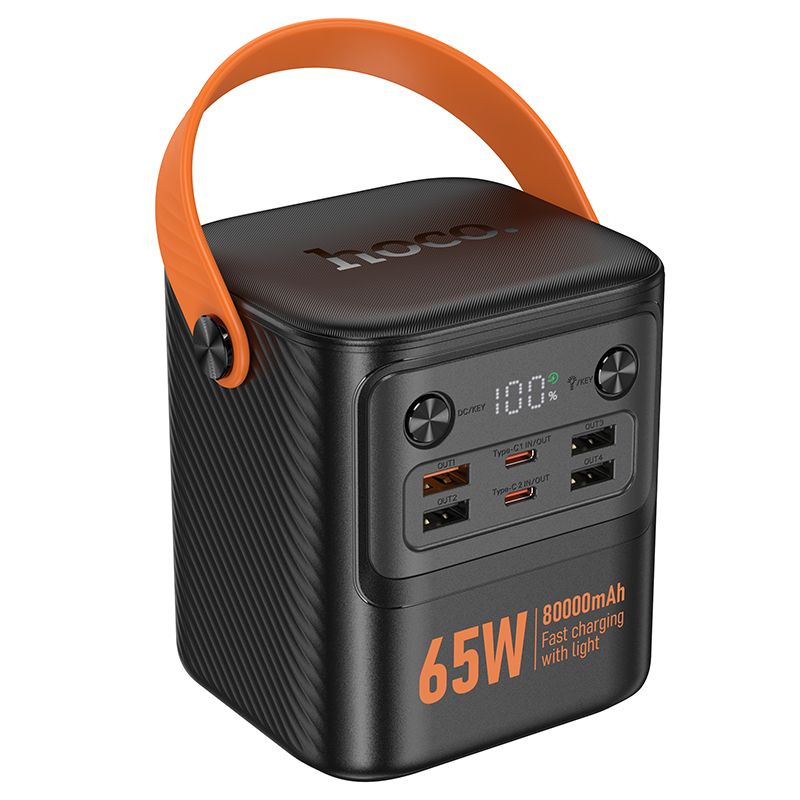 Hoco J152 Pro Tough 80000 mAh QC3.0 PD3.0 3.25A 65W powerbank fekete-0