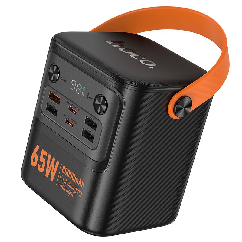 Hoco J152 Pro Tough 80000 mAh QC3.0 PD3.0 3.25A 65W powerbank fekete-2