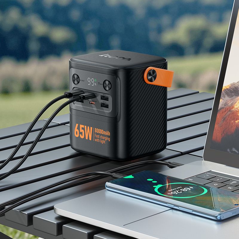Hoco J152 Pro Tough 80000 mAh QC3.0 PD3.0 3.25A 65W powerbank fekete-6