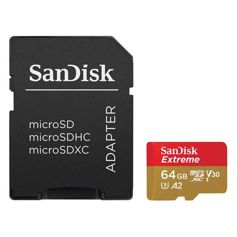 Sandisk 64gb MicroSDXC Extreme memóriakártya + Adapter 170mb/s /80 mb/s UHS-I V30 A2 C10 U3 + Rescue Pro Deluxe szoftver (BONTOTT)-0