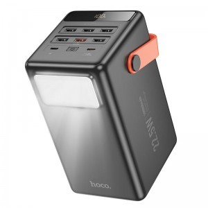 Hoco J142 100000 mAh QC PD 2,4A 22,5W beépített lámpával powerbank fekete