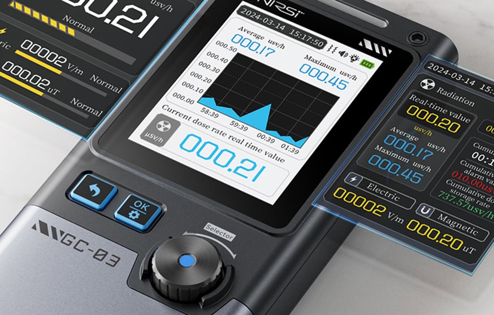 FNIRSI multifunkciós ionizáló sugárzásdetektor GC-03 fehér-4